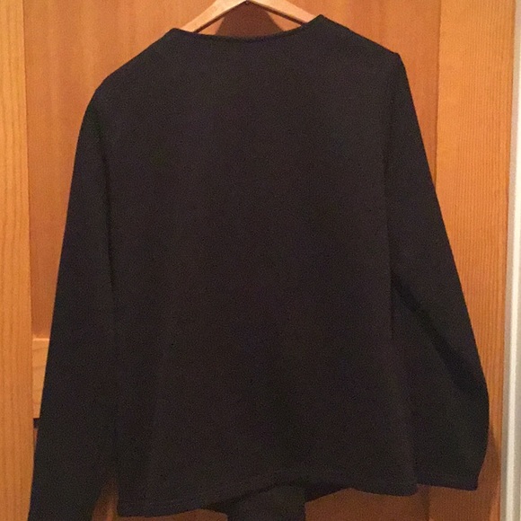 Black Top with Asymmetrical Side Zipper - Picture 5 of 9